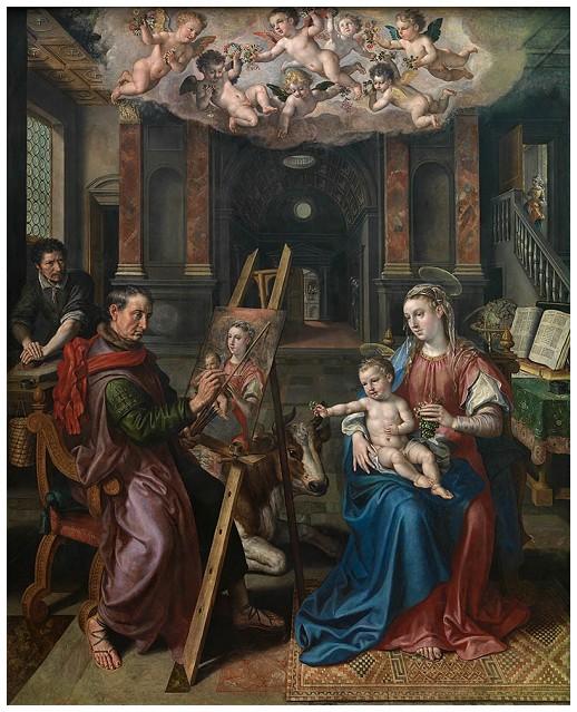 Heilige Lucas schildert de Madonna