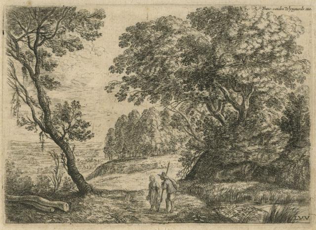 Landscape with a man talking to a woman