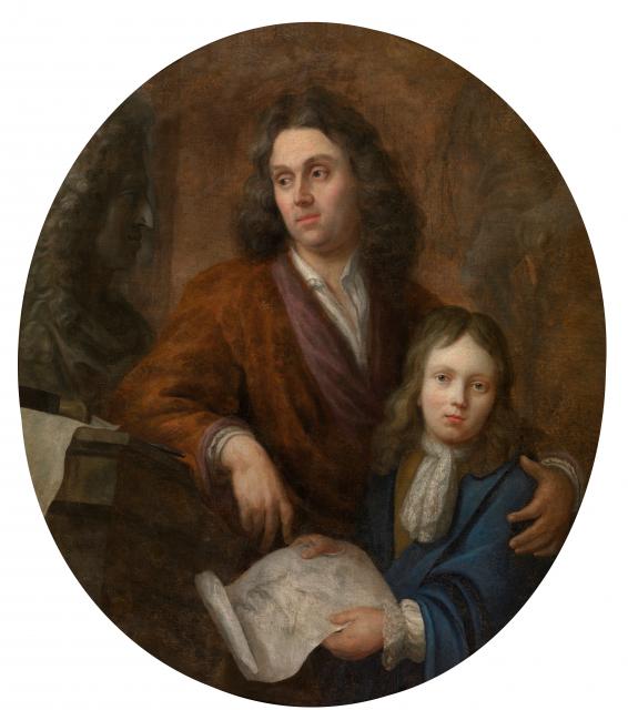 De beeldhouwer Willem Kerrickx en zijn zoon Willem Ignatius