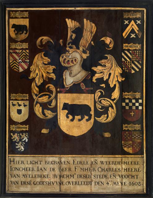 Wapenbord van Jan de Beer (+ 1608)