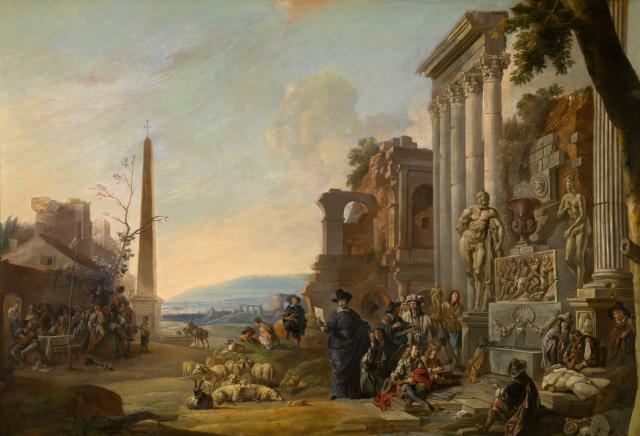 De studie van de kunst in Rome