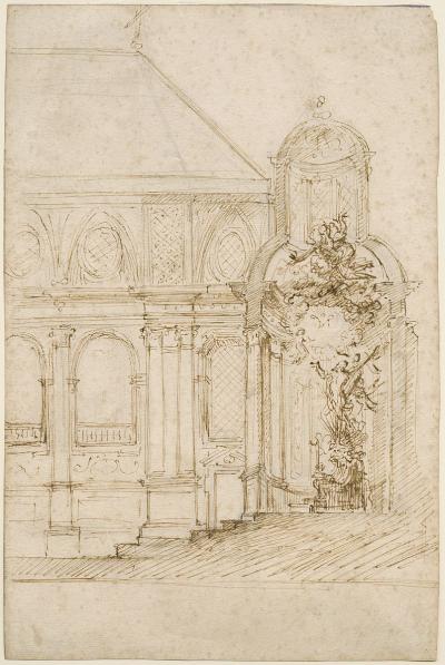 Cross-section of design for the high altar at St Andrew's Church in Antwerp