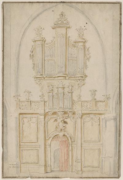 Design for the rood loft and organ at St Lambert's Church in Ekeren

