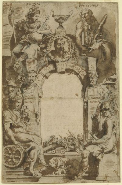 Titelblad voor 'Justus Lipsius, Opera omnia, Balthasar I Moretus, 1637'