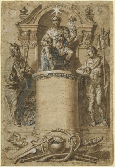 Titelblad voor 'Hubertus Goltzius, Icones imperatorum Romanorum, Balthasar II Moretus, 1645'