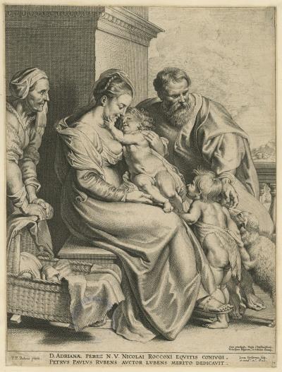 Heilige Familie met Elisabeth en Johannes de Doper als kind
