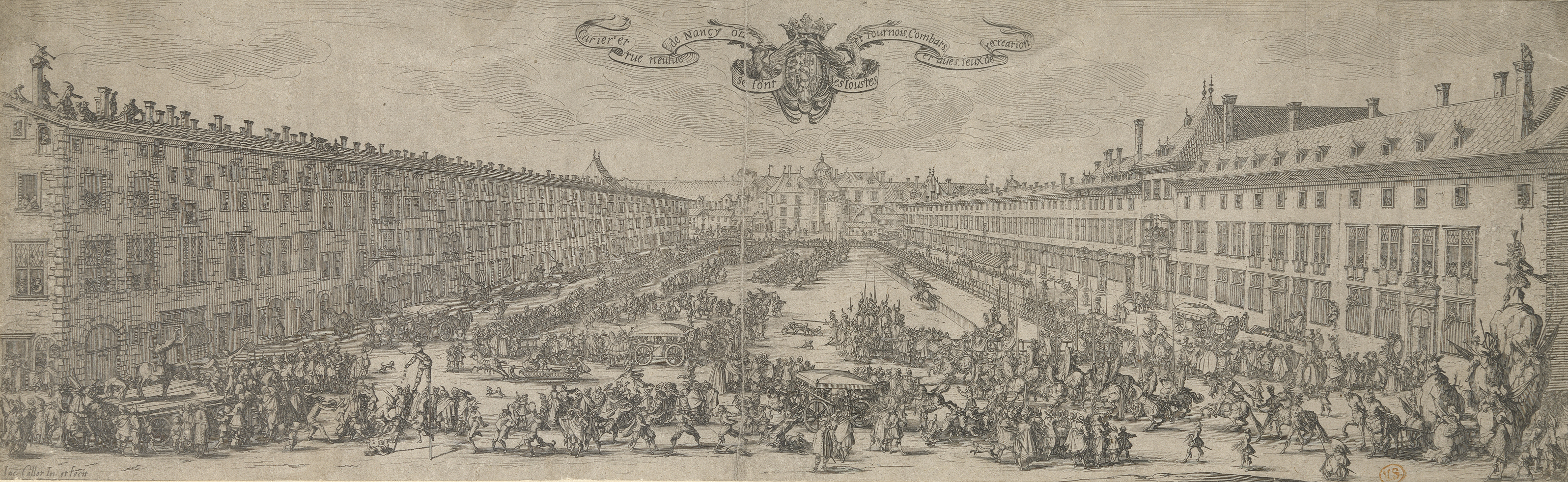 Jacques Callot, La Carrière in Nancy, 1622, Musea Brugge, 157 mm x 510 mm, inv. 0000.GRO3273.III, CC0 artinflanders.be
