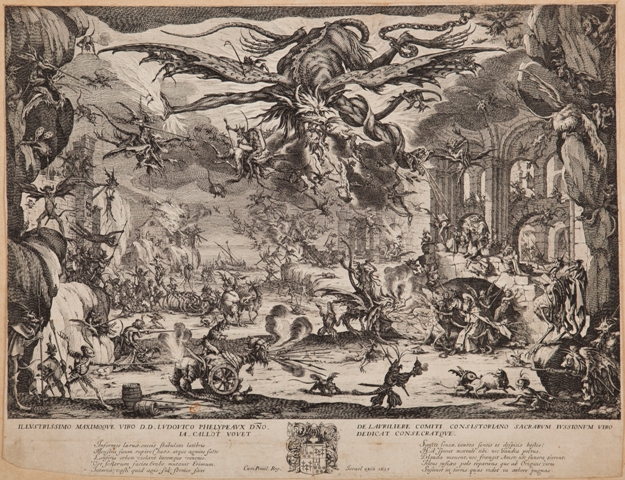 Jacques Callot, Verzoeking van de heilige Antonius, 1635, Musea Brugge, 355 mm x 463 mm, 0000.GRO6274.III