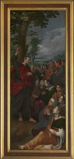 Saint Luke preaches to the people