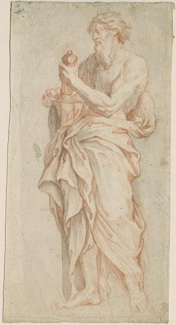 Design sketch for the statue of St Paul on the burial monument of Mr S. de Meurs
