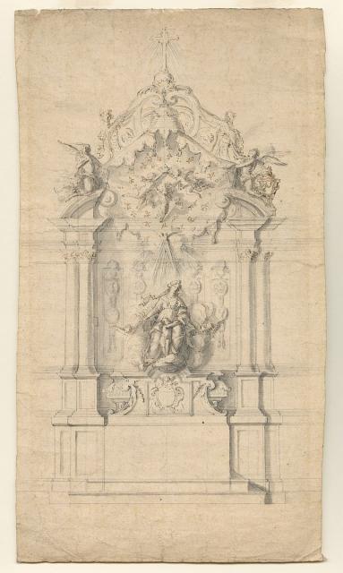 Design for an altar, with Mary and the Baby Jesus