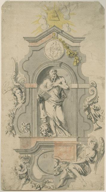Design for a grave monument showing St Jerome
