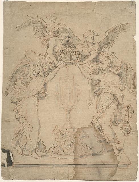 Design sketch for the Angel Throne in the Cathedral of Our Lady