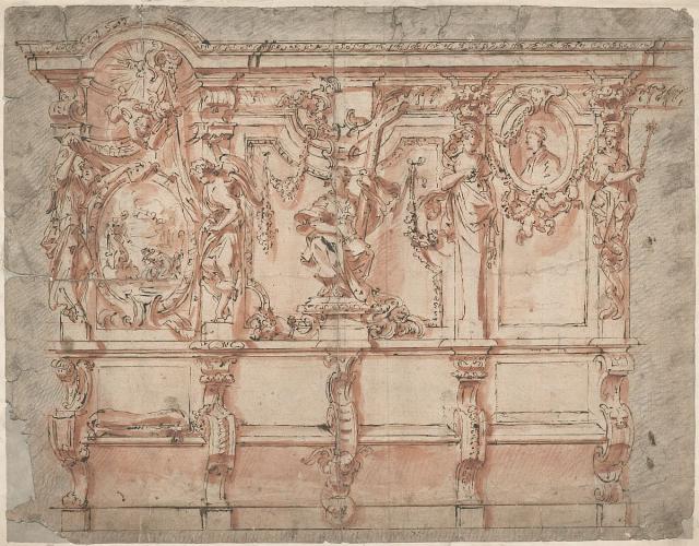 Design sketch for choir stalls at a Cistercian abbey