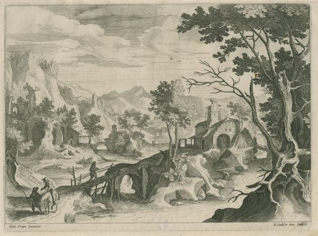 Landscape with a village and a river