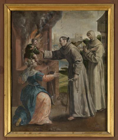 De heilige Didacus redt een jongen uit de oven