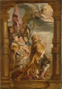 Peter Paul Rubens, De seculiere hiërarchie in aanbidding, ca. 1625